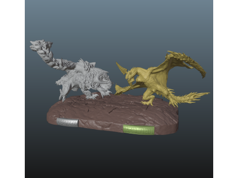 Monster Hunter Wilds Arkveld vs Rey Dau Modelo de impresión 3D