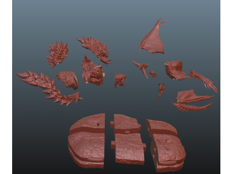 Monster Hunter Wilds Arkveld vs Rey Dau Modelo de impresión 3D