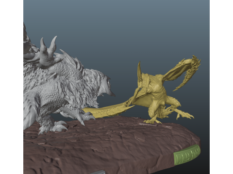 Monster Hunter Wilds Arkveld vs Rey Dau Modelo de impresión 3D