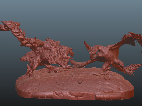 Monster Hunter Wilds Arkveld vs Rey Dau Modelo de impresión 3D
