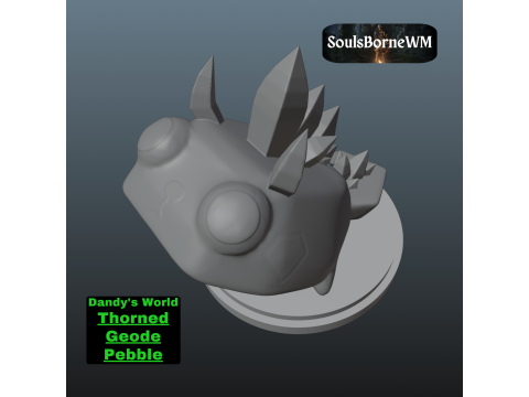 Dandys World Skin Thorned Geode Pebble 3D Print Model