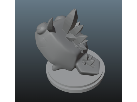 Dandys World Skin Thorned Geode Pebble 3D Print Model