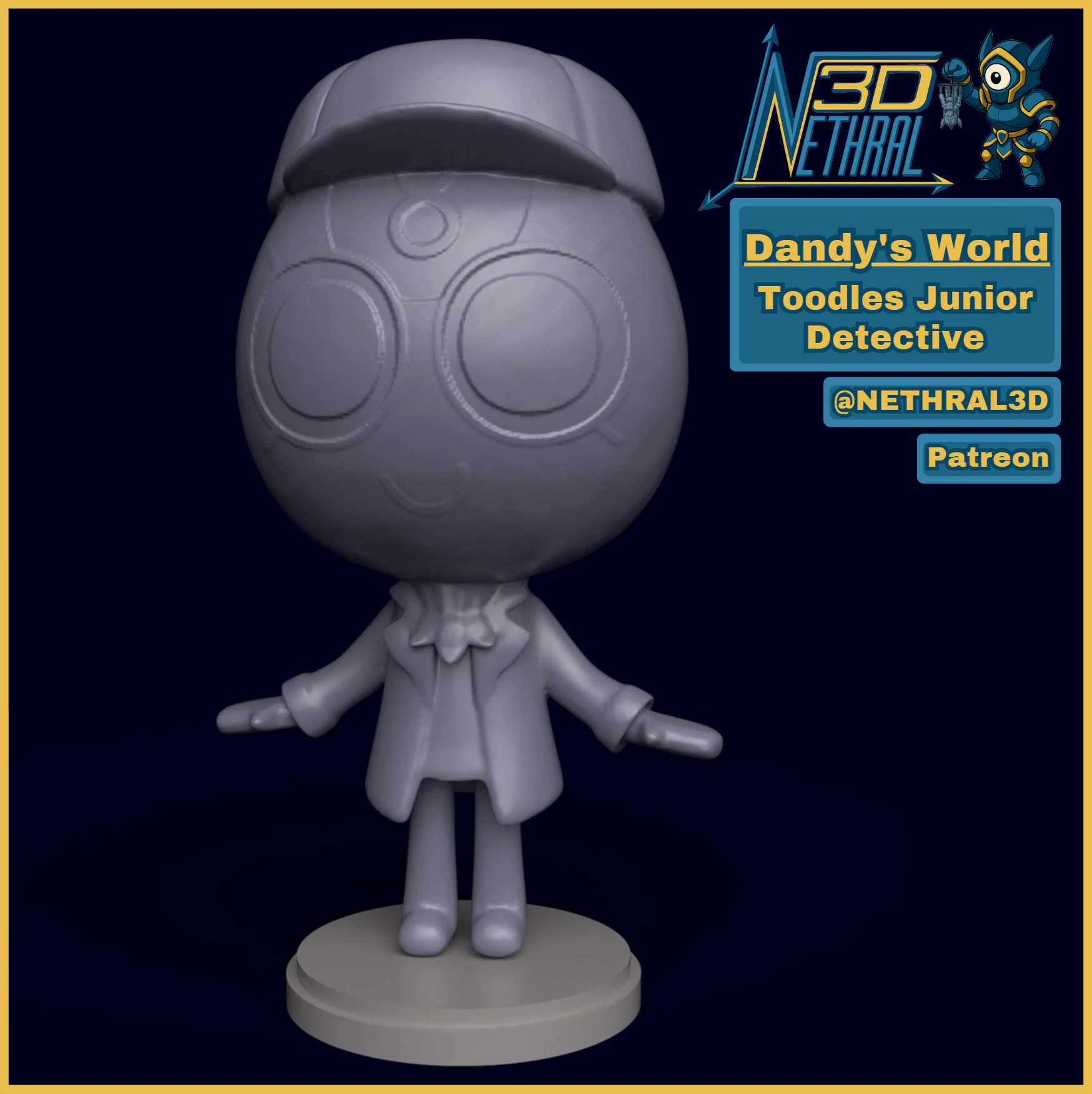 Dandys World Skin Junior Detective Toodles 3D Print Model .c4d .max .obj .3ds .fbx .stl .blend 