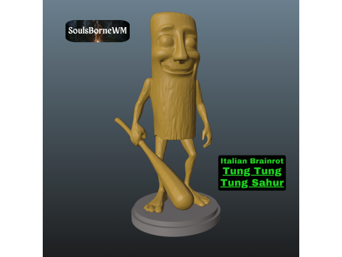 Italian Brainrot Tung Tung Tung Sahur 3D Print Model