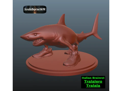 Italienischer Brainrot Tralalero Tralala 3D Druckmodell