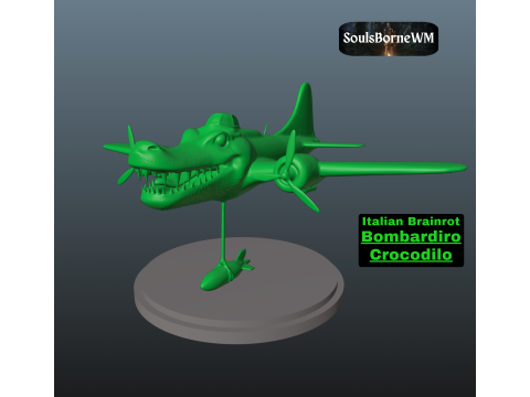 Italian Brainrot Bombardiro Crocodilo 3D Print Model