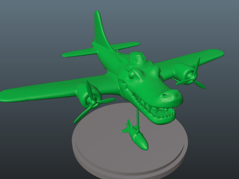 Italian Brainrot Bombardiro Crocodilo 3D Принт Модель