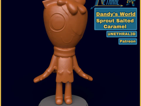 Kecambah Karamel Asin Kulit Dandys World Model Cetak 3D