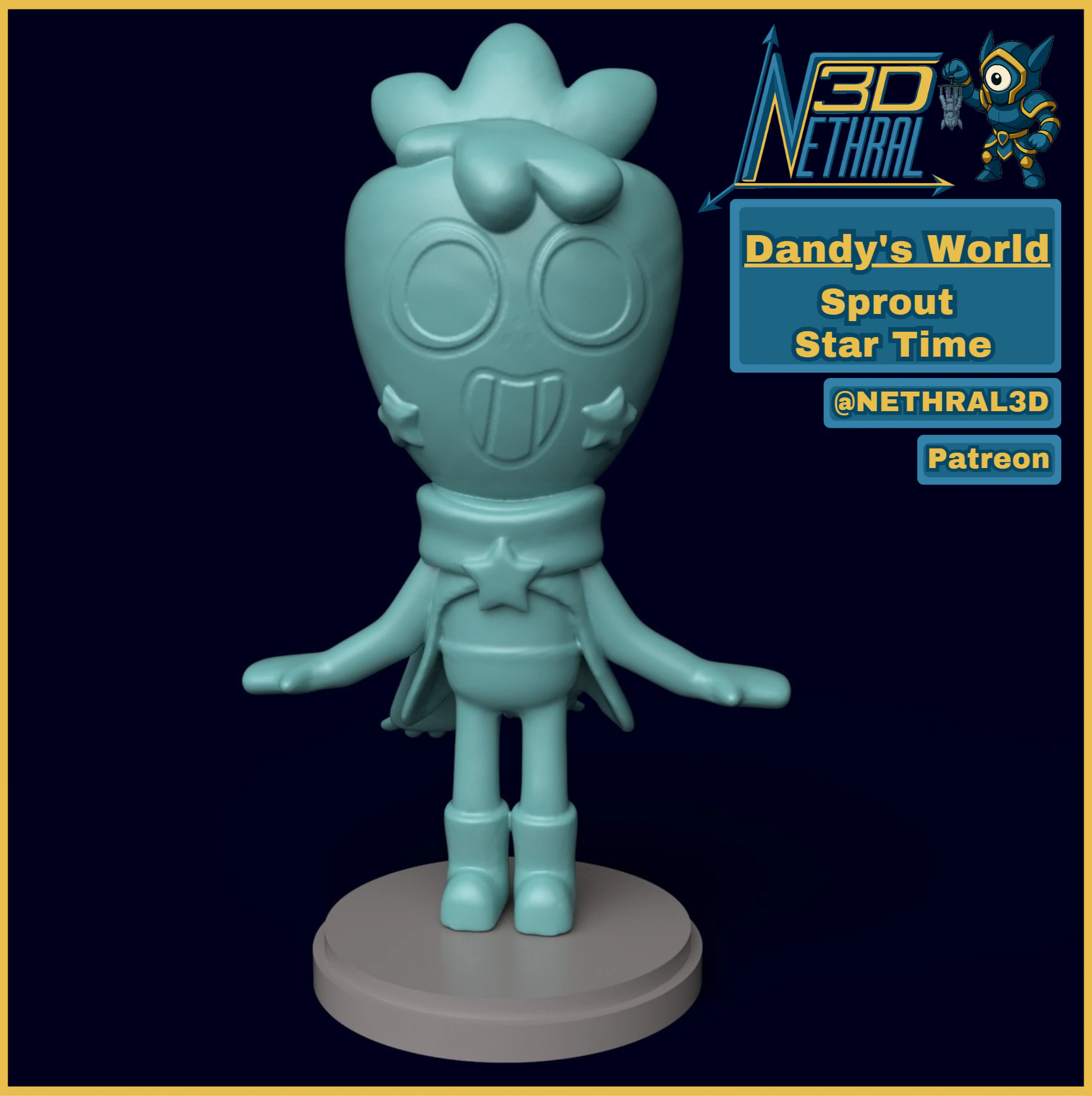 Dandys World Skin Star-Time Sprout 3D Print Model .c4d .max .obj .3ds .fbx .stl .blend 
