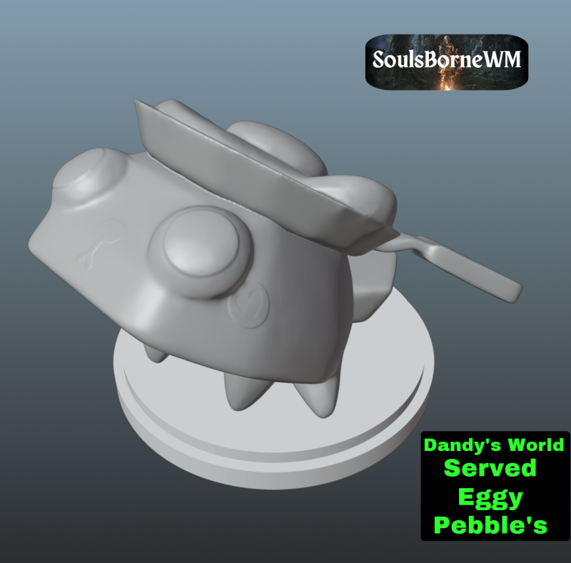 Dandys World Skin Served Eggy Pebble 3D Baskı Modeli .c4d .max .obj .3ds .fbx .stl .blend