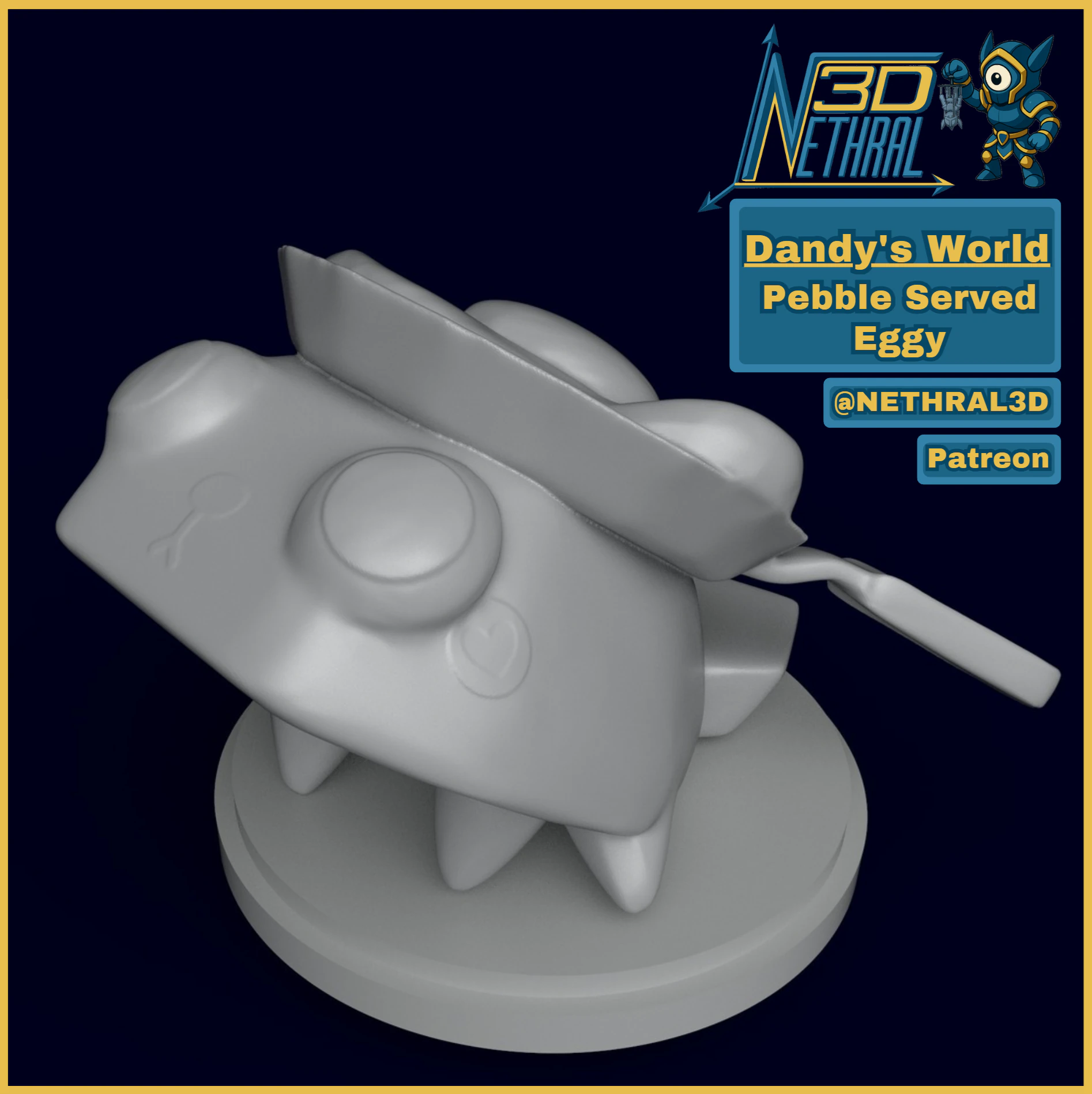 Dandys World Skin Served Eggy Pebble 3D Print Model .c4d .max .obj .3ds .fbx .stl .blend 