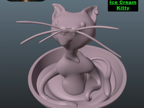 TMNT Ice Cream Kitty Modèles 3D en vedette