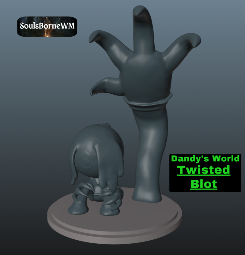 Dandys World Twisted Blot 3D Print Model .c4d .max .obj .3ds .fbx .stl .blend