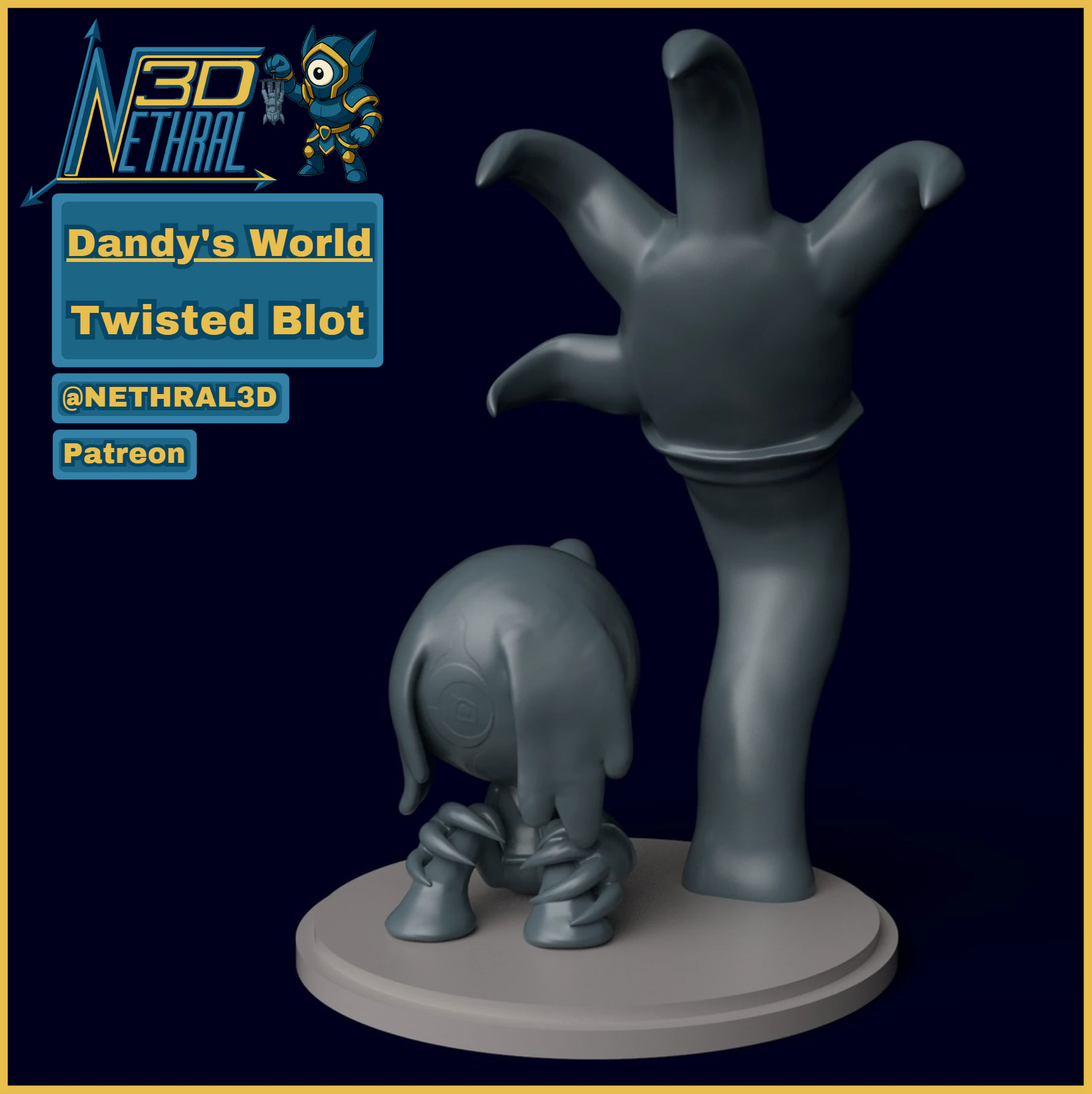 Dandys World Twisted Blot 3D Print Model .c4d .max .obj .3ds .fbx .stl .blend 