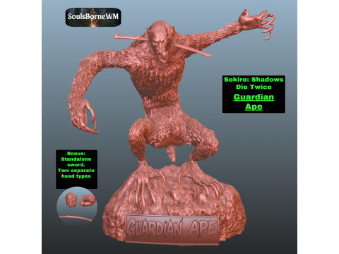 Sekiro Guardian Ape Phase 1 Pose 1 3D Print Model