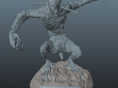 Sekiro Guardian Ape Phase 1 Pose 1 3D-printmodel