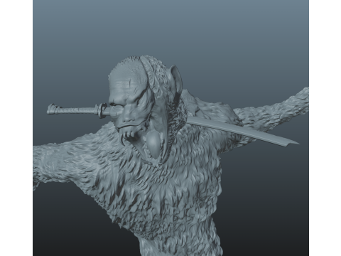 Sekiro Guardian Ape Phase 1 Pose 1 3D-printmodel