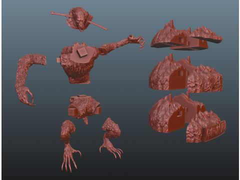 Sekiro Guardian Ape Phase 1 Pose 1 3D-printmodel