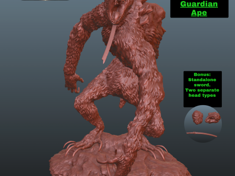 Sekiro Guardian Ape Phase 1 Pose 2 3D Print Model