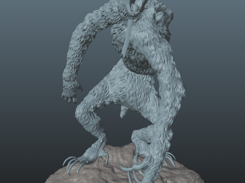 Sekiro Guardian Ape Phase 1 Pose 2 Modello di stampa 3D
