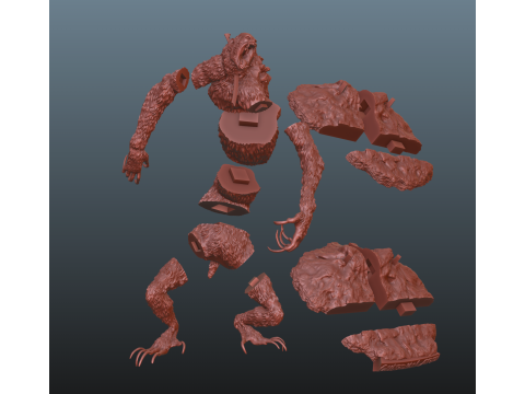 Sekiro Guardian Ape Phase 1 Pose 2 Modello di stampa 3D