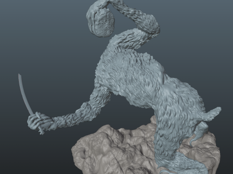 Sekiro Guardian Ape Phase 2 Model Cetak 3D