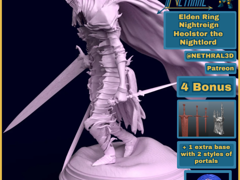 《Elden Ring Nightreign Heolstor》夜领主姿势 1 和 4 奖励 3D 打印模型
