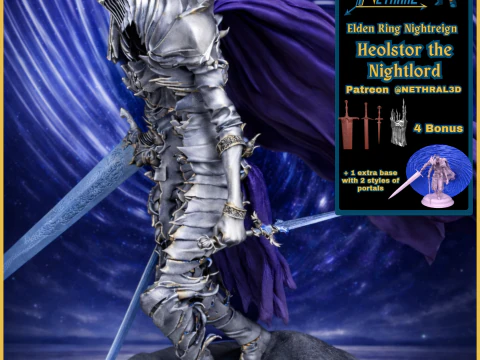 Elden Ring Nightreign Heolstor, o Senhor da Noite, pose 1 e 4 b&ocirc;nus Modelo de Impressão 3D