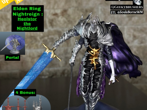 Elden Ring Nightreign Heolstor the Nightlord V3 4 Bonus 3D Принт Модель