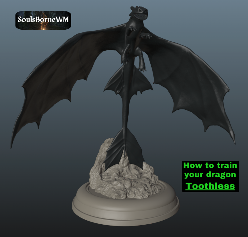 How to Train Your Dragon Toothless Modelo de impresión 3D .c4d .max .obj .3ds .fbx .stl .blend