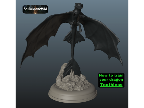 How to Train Your Dragon Toothless 3D Print Model