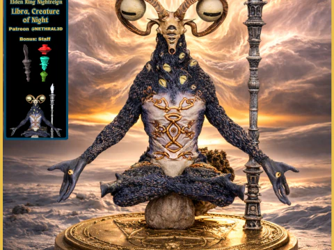 Elden Ring Nightreign Libra Criatura da Noite Modelo de Impressão 3D