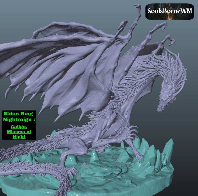 Elden Ring Nightreign Caligo Miasma of Night Modèles 3D en vedette .c4d .max .obj .3ds .fbx .stl .blend 