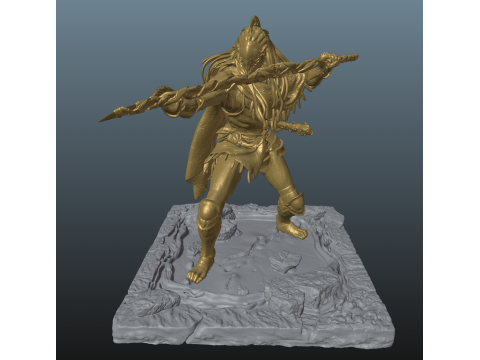 Elden Ring Nightreign Executor Dawn Skin Bonus 2 katanas 3D Принт Модель