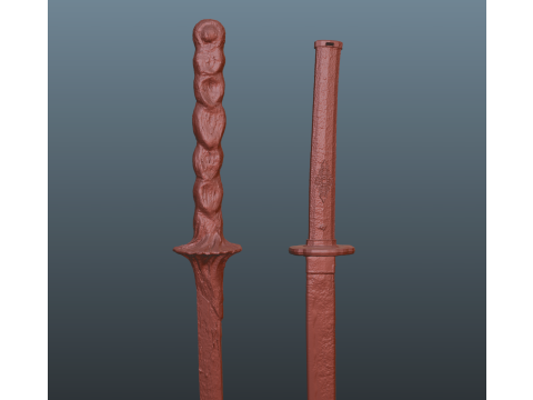 Elden Ring Nightreign Executor Dawn Skin Bonus 2 katanas 3D Принт Модель