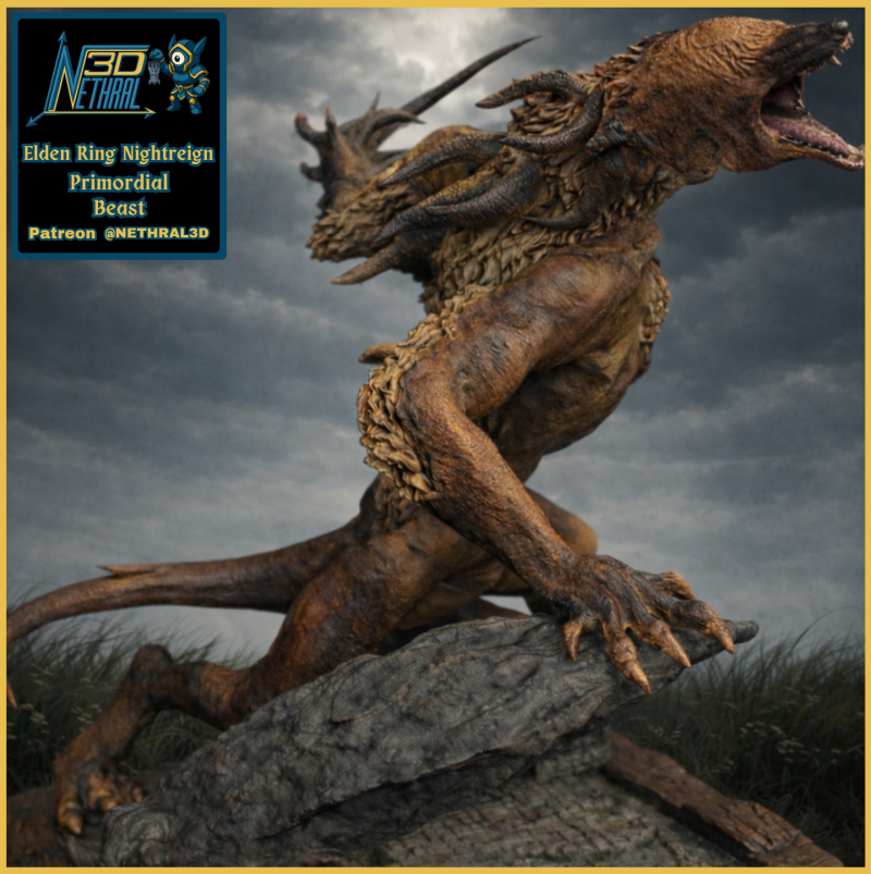 엘든 링 나이트레인 원시 야수 집행자 야수 3D 프린트 모델 .c4d .max .obj .3ds .fbx .stl .blend 