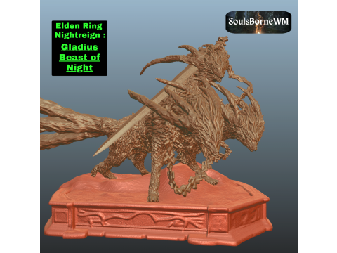 Elden Ring Nightreign Gladius Beast of Night Tricephalos 3D-printmodel