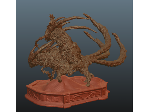 埃尔登环 夜行短剑 夜之兽 三头兽 3D 打印模型