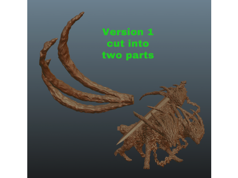 埃尔登环 夜行短剑 夜之兽 三头兽 3D 打印模型