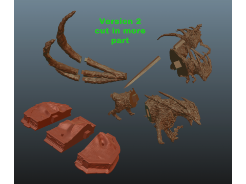 埃尔登环 夜行短剑 夜之兽 三头兽 3D 打印模型