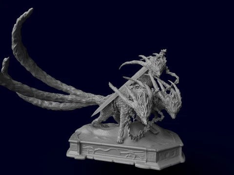 Elden Ring Nightreign Gladius Beast of Night Tricephalos 3D Print Model
