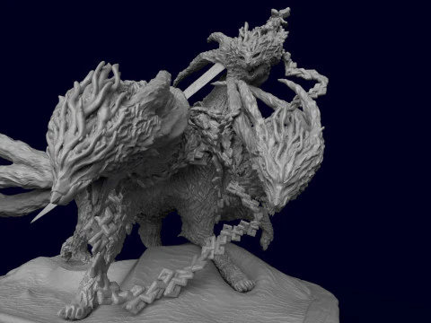 Elden Ring Nightreign Gladius Beast of Night Tricephalos 3D Print Model