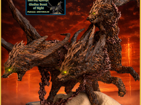 Elden Ring Nightreign Gladius Beast of Night Tricephalos 3D Print Model