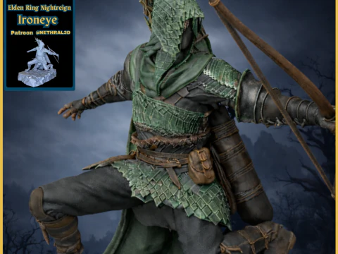Elden Ring Nachtregering Ironeye 3D printmodel