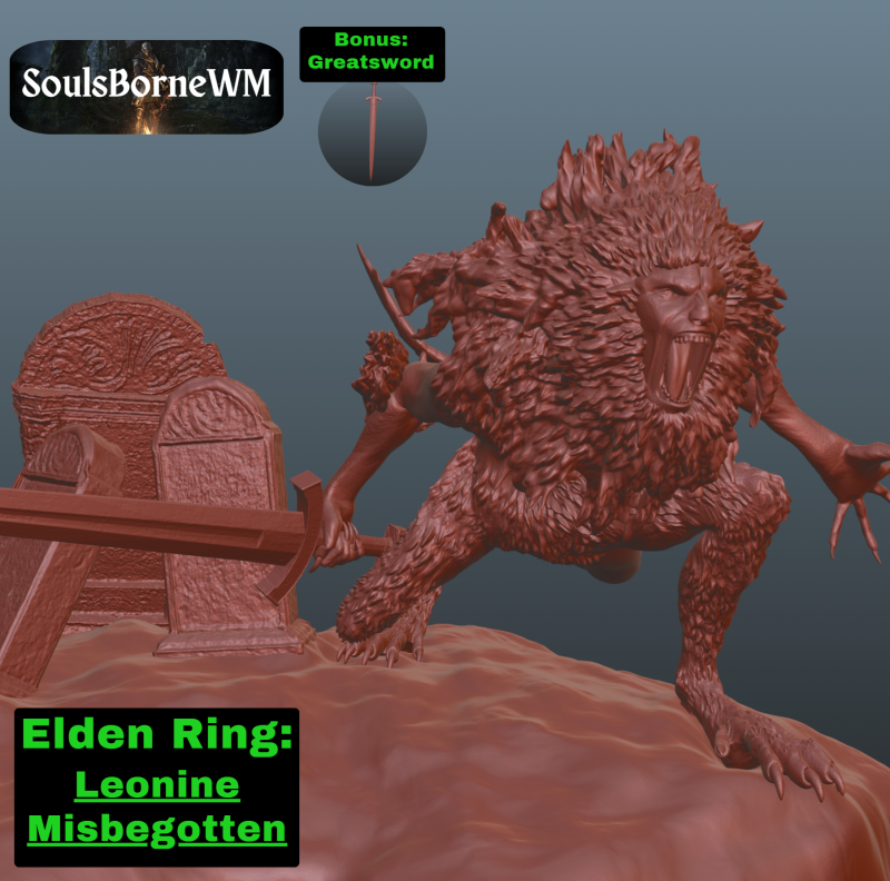 Elden Ring Leonine Misbegotten Model do druku 3D .c4d .max .obj .3ds .fbx .stl .blend