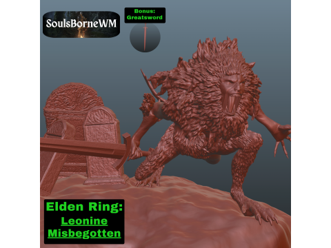 Elden Ring Leonine Misbegotten Modèles 3D en vedette