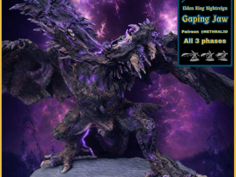 Elden Ring Nightreign Gaping Jaw Phase 1 2 and 3 Everdark 3D Print Model