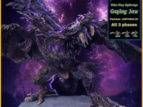 Elden Ring Nightreign Gaping Jaw Fase 1 2 e 3 Everdark Modelo de Impressão 3D