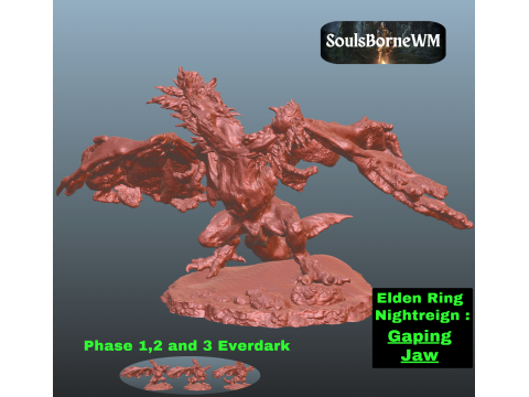 Elden Ring Nightreign Gaping Jaw V2 Phase 1 2 and 3 Everdark Modèles 3D en vedette