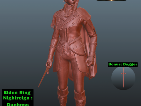Elden Ring Nightreign Duchess Dawn Skin 3D प्रिंट मॉडल